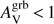 $ A_{\mathrm{V}}^{\mathrm{grb}}\, < \,1 $