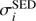 $ \sigma _{i}^\mathrm{SED} $