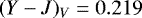 $(Y-J)_V = 0.219 $