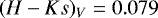 $(H-Ks)_V = 0.079 $