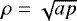 ${\rho=\sqrt{ap}}$