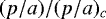 $(p/a)/(p/a)_c$
