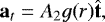 \begin{equation*}\mathbf{a}_t = A_2g(r)\hat{\mathbf{t}}, \end{equation*}