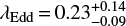 $ {\lambda _{{\rm{Edd}}}} = 0.23_{ - 0.09}^{ + 0.14} $