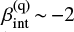 $ \beta_{\rm int}^{\rm (q)}\,{\sim}\,{-}2 $