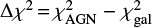 $ \Delta\chi^2\,{=}\,\chi^2_{\rm AGN} - \chi^2_{\rm gal} $