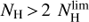 ${N_{\rm{H}}} > 2 \ N_{\rm{H}}^{\lim }$