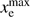 $ x_\mathrm{e}^\mathrm{max} $