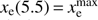 $ x_e (5.5) = x_e^{max} $