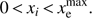 $ \begin{aligned} 0\,{<}\,x_i\,{<}\,x_\mathrm{e}^\mathrm{max}. \end{aligned} $
