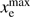 $ x_\mathrm{e}^\mathrm{max} $