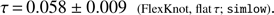 $ \begin{aligned} \tau \,{=}\, 0.058\pm 0.009\;\;{ (\text{ FlexKnot,} \text{ flat}\,\tau ;\;\mathtt {simlow} )}. \end{aligned} $