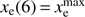 $ x_\mathrm{e}(6)\,{=}\,x_\mathrm{e}^\mathrm{max} $