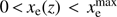 $ 0<{{x}_{\text{e}}}(z)<x_{\text{e}}^{\max } $