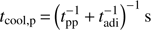 $$ t_\text{cool,p}={(t_\text{pp}^{-1}+t_\text{adi}^{-1})}^{-1}\mathrm s $$