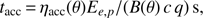 $$ t_\text{acc}=\eta_\text{acc}{(\theta)}E_{e,p}/{(B{(\theta)c\;q})}\;\mathrm s, $$