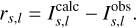 $ \begin{aligned} r_{s,l} = I^\mathrm{calc}_{s,l}-I^\mathrm{obs}_{s,l}. \end{aligned} $