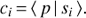 ${c_i} = \langle p| {s_i}\rangle .$