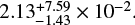 $2.13^{+7.59}_{-1.43}\times10^{-2}$