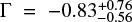 $\Gamma=-0.83_{+0.76}^{-0.56}$