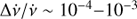 $ \Delta\dot{\nu}/\dot{\nu} \sim 10^{-4}{-}10^{-3} $