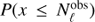 $P(x\le N_{\ell }^{\text{obs}})$