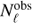 $N_{\ell }^{\text{obs}}$