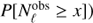 $P[N_{\ell }^{\text{obs}}\ge x]$