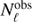 $N_{\ell }^{\text{obs}}$