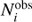 $ N_{i}^{\mathrm{obs}} $