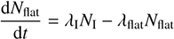 $$ \begin{aligned} \frac{\mathrm{d}N_{\rm flat}}{\mathrm{d}t}&= \lambda _{\rm I}N_{\rm I} - \lambda _{\rm flat}N_{\rm flat} \end{aligned} $$