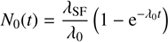 $$ \begin{aligned} N_0(t)&= \frac{\lambda _{\rm SF}}{\lambda _0}\left(1 - \mathrm{e}^{- \lambda _0t} \right) \end{aligned} $$