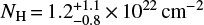 $ N_{\rm H} = 1.2_{-0.8}^{+1.1} \times 10^{22} {\rm cm}^{-2} $