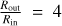 $ \frac{R_{\mathrm{out}}}{R_{\mathrm{in}}}=4 $