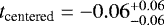 $t_{\textrm{centered}} = -0.06^{&#x002B;0.06}_{-0.06}$