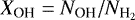 $X_{\textrm{OH}} = N_{\textrm{OH}}/N_{\textrm{H}_2}$