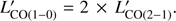 $ \textstyle L_{\text{CO}{(1-0)}}^'=2\times L_{\text{CO}{(2-1)}}^'. $