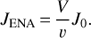 $ \begin{aligned} J_\mathrm{ENA}\,{=}\,\frac{V}{v}J_0. \end{aligned} $