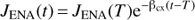 $ \begin{aligned} J_\mathrm{ENA}(t)\,{=}\,J_\mathrm{ENA}(T)\mathrm{e}^{-\mathrm{{\beta }}_\mathrm{cx}(t-T)} \end{aligned} $