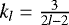 $k_l = \frac{3}{2l-2}$