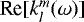 $\textrm{Re}[k_l^m(\omega)]$