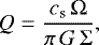 \begin{equation*}Q=\frac{c_{\textrm{s}}\,\mathrm{\Omega}}{\pi\,G\,\mathrm{\Sigma}}, \end{equation*}