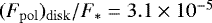 $(F_{\rm{pol}})_{\rm{disk}}/F_{\ast} = 3.1\times 10^{-5}$