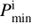 $P_{{\rm{min}}}^{\rm{i}}$