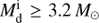 $M_{\rm d}^{\rm i}\ge 3.2\,M_\odot$