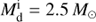 $M_{\rm d}^{\rm i}\le 2.5\,M_\odot$