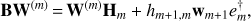 $$ \mathbf{BW}^{(m)}=\mathbf W^{(m)}{\mathbf H}_m+h_{m+1,m}{\mathbf w}_{m+1}e_m^\dagger, $$