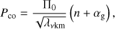 $ \begin{aligned} P_\mathrm{co} = \frac{\Pi _0}{\sqrt{\lambda _{{\nu \mathrm{km}}}}}\left(n + \alpha _\mathrm{g}\right), \end{aligned} $