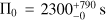 $ {\prod _0} = 2300_{ - 0}^{ + 790}\,{\rm{s}}\ $
