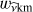 $ w_{{\widehat\nu}\mathrm{km}} $